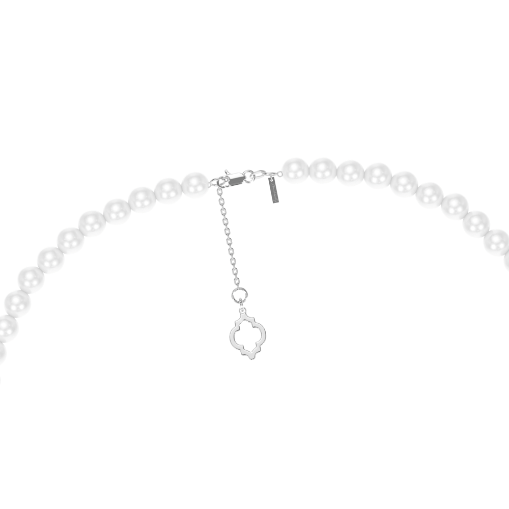 14 KT white gold 80 cm 6 mm pearls necklace