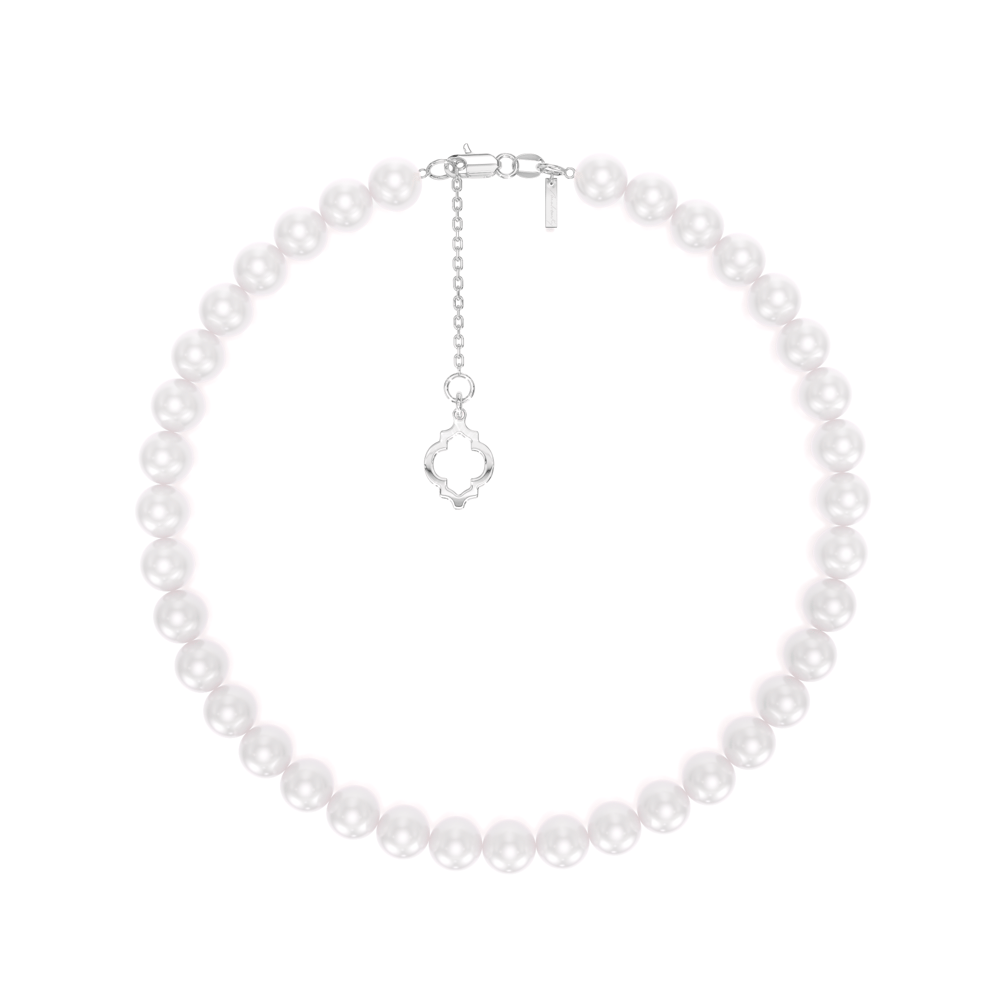 Bratara Amina cu perle de 4/5 mm, din aur alb 14 KT