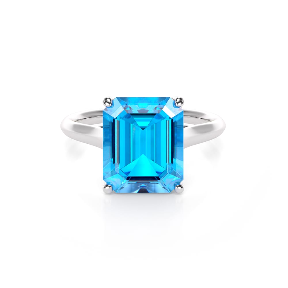 Inel din aur alb cu TOPAZ ALBASTRU DESCHIS 7.84 CT, La Grande Bellezza