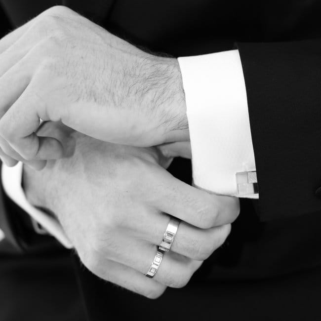 14 KT white gold King Wide ring