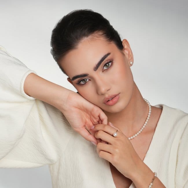 14 KT rose gold Pearls earrings