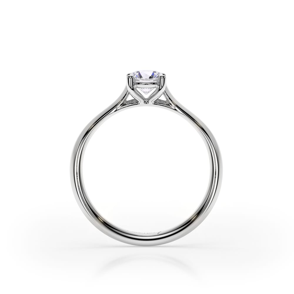 Inel de Logodna Classic Aur Alb 18 KT Round Cut LGD 0.50 CT