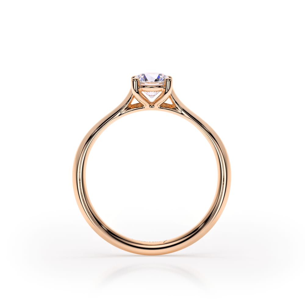 Inel de Logodna Classic Aur Roz 18 KT Round Cut LGD 0.50 CT