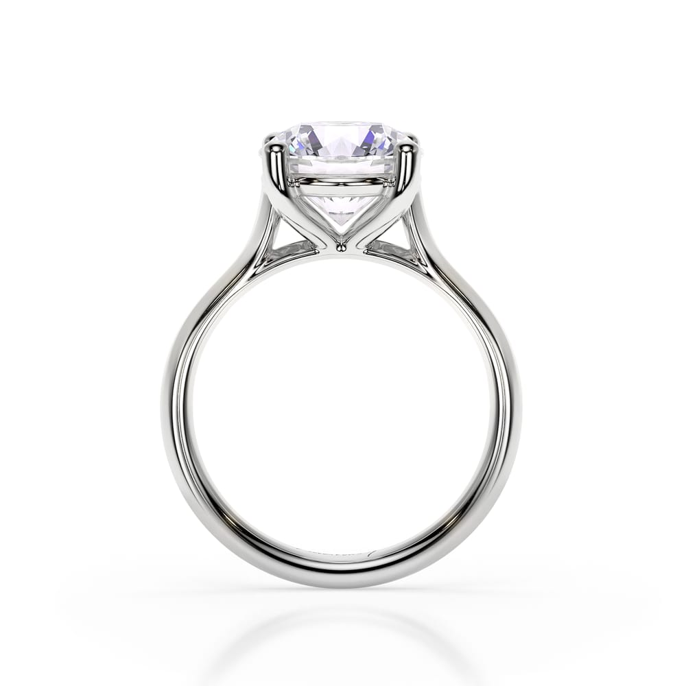 Inel de Logodna Classic Aur Alb 18 KT Round Cut LGD 3.00 CT