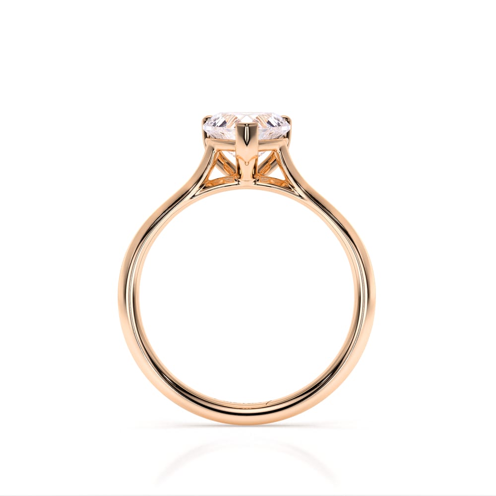 Inel de Logodna Classic Aur Roz 18 KT Heart Cut LGD 1.00 CT