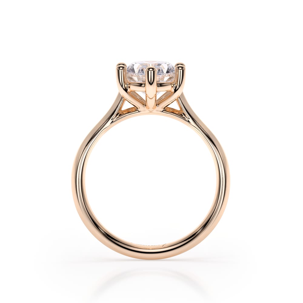 Inel de Logodna Classic Aur Roz 18 KT Oval Cut LGD 2.00 CT