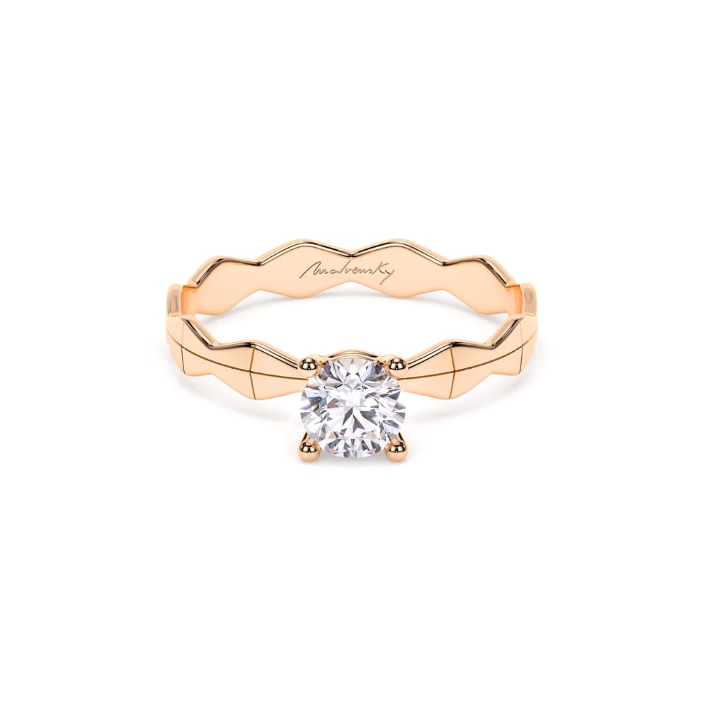 Inel de logodna Infinity Aur Roz 14 KT Round Cut 0.50 CT LGD