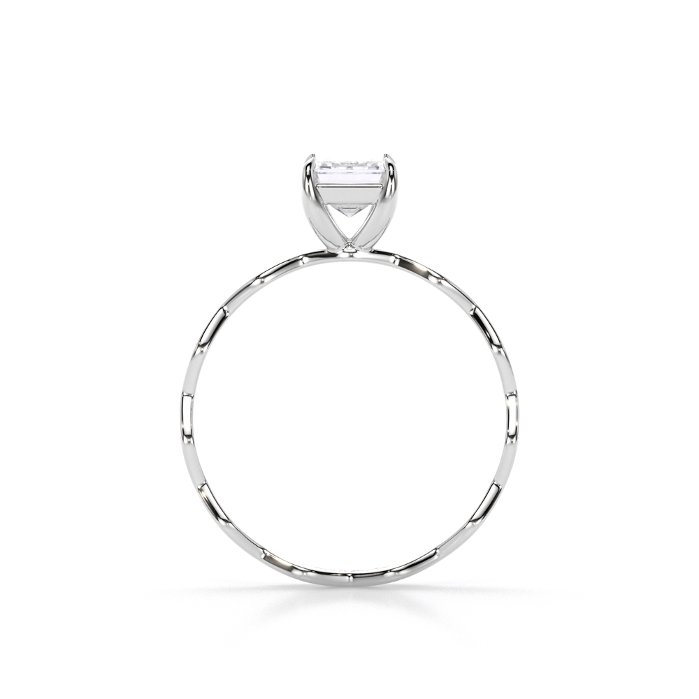 14 KT White Gold Infinity Engagement Ring Emerald Cut 1.00 CT LGD