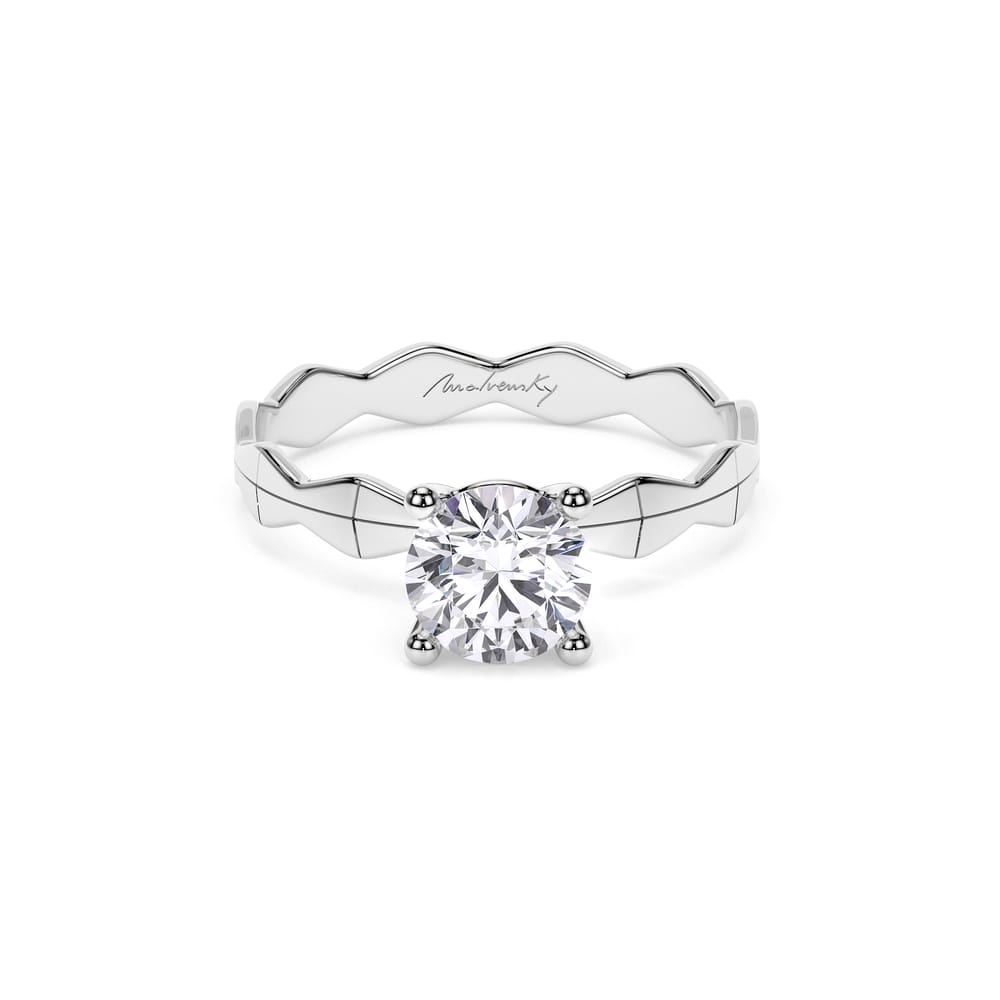 Inel de logodna Infinity Aur Alb 14 KT Round Cut 1.00 CT DVS1 LGD