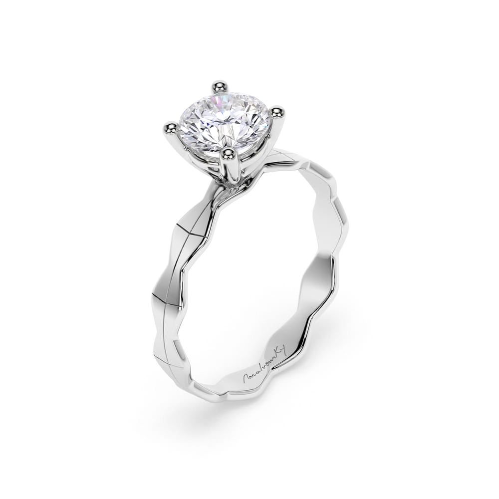 Inel de logodna Infinity Aur Alb 14 KT Round Cut 1.00 CT DVS1 LGD