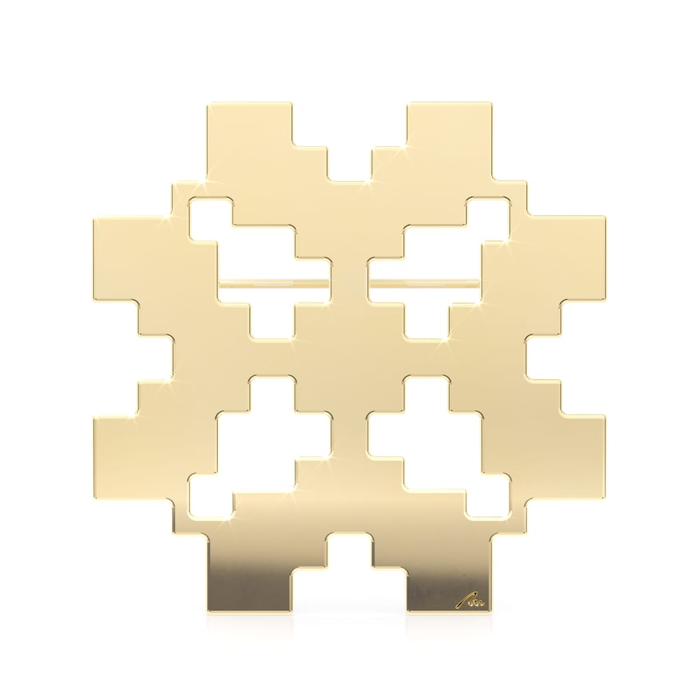 Brosa din alama placata cu aur galben, Trifoi Traditional