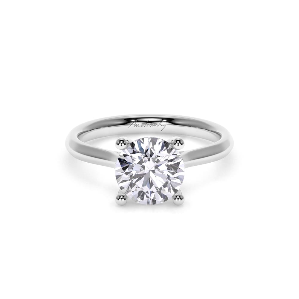 Inel de Logodna Classic Aur Alb 18 KT Round Cut LGD 1.91 CT DVS1