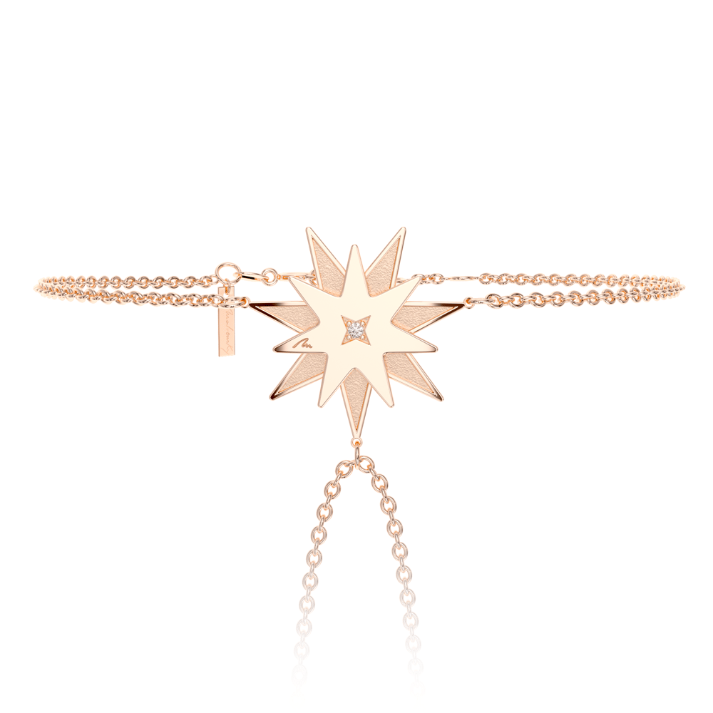 Bratara Luceafar, din aur roz 14 KT