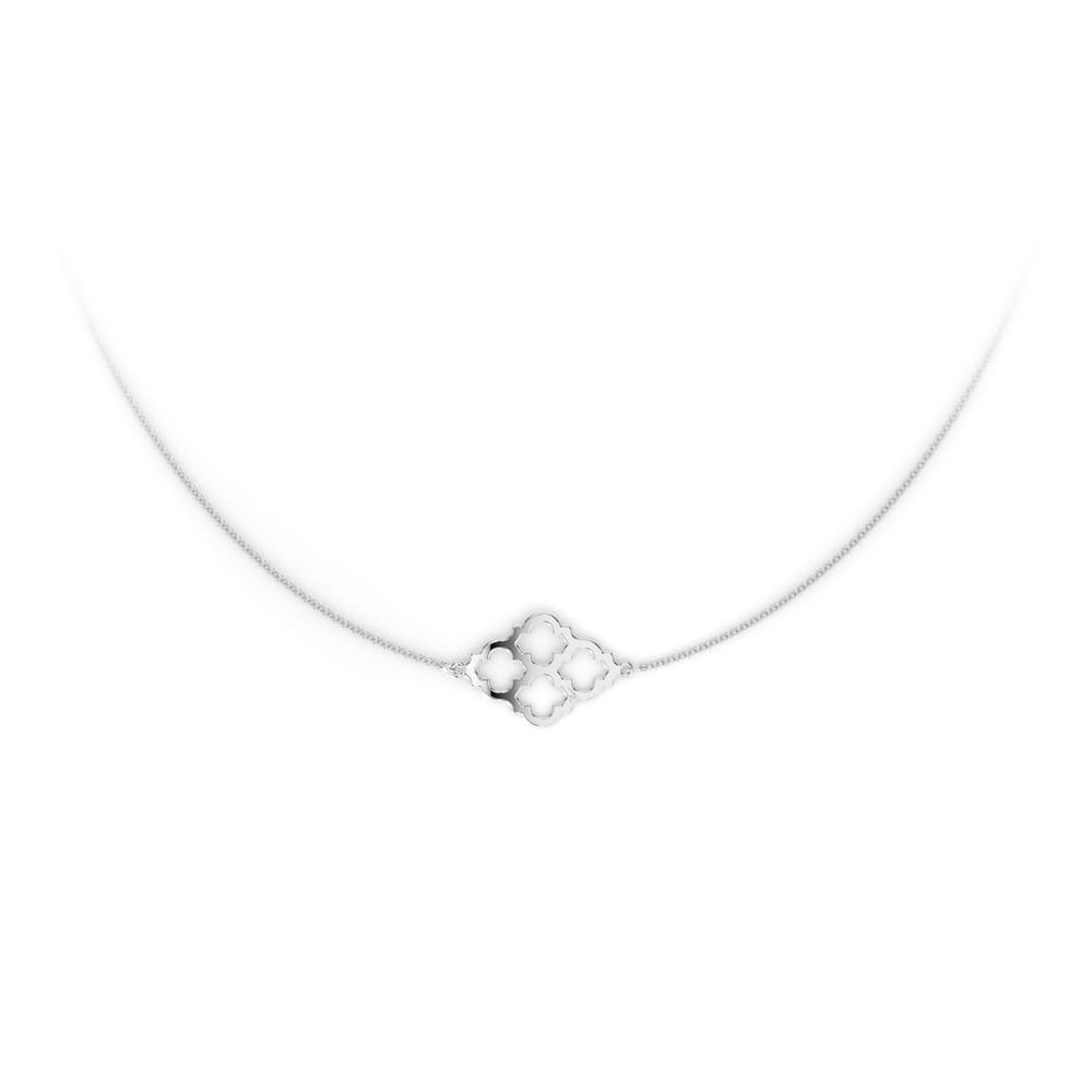 14 KT white gold Two Amal elements necklace