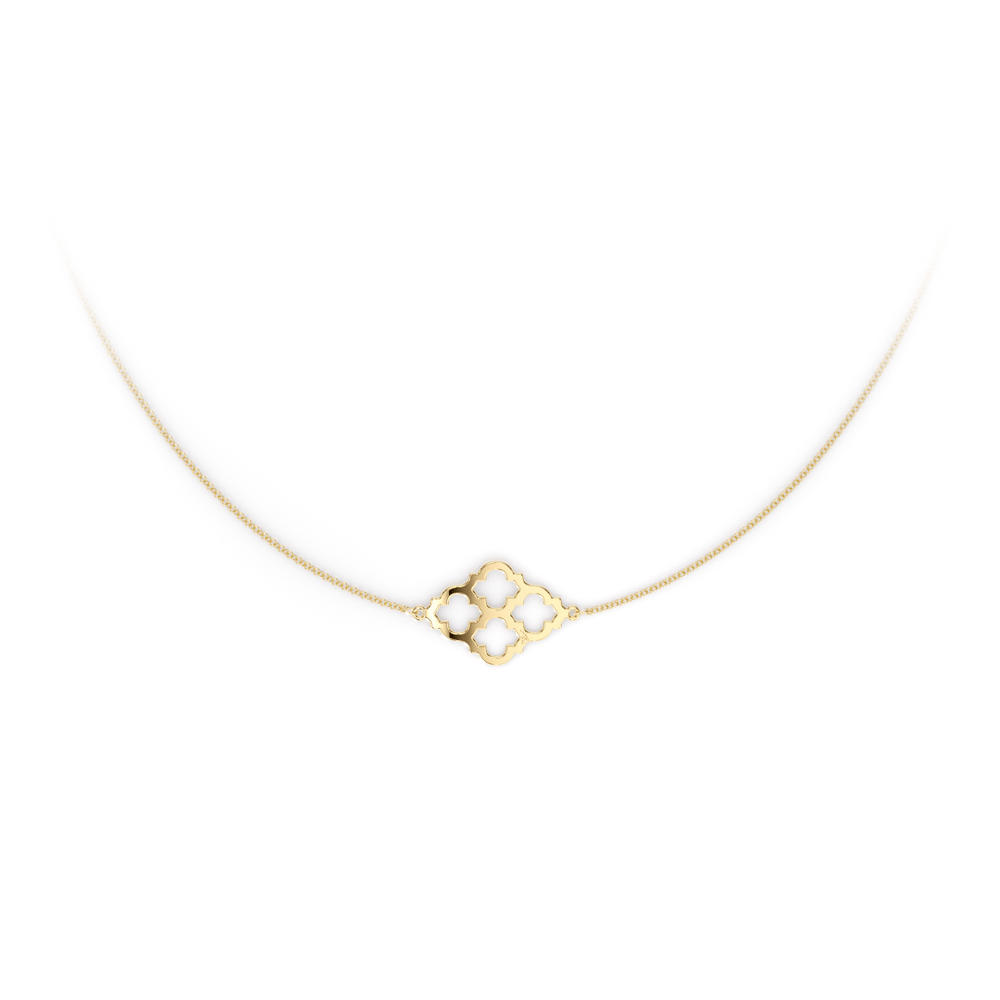 14 KT yellow gold Two Amal elements necklace