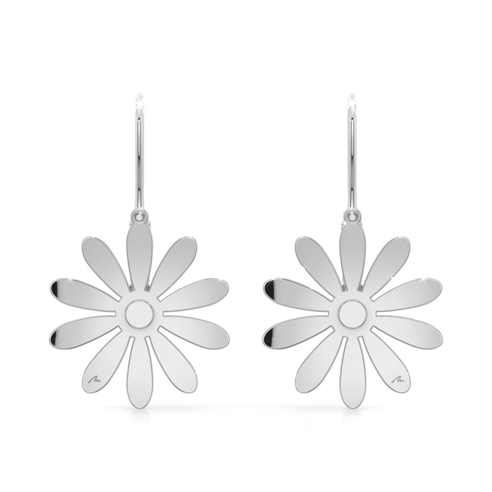 Cercei Margareta, cu tortite, din aur alb 14 KT