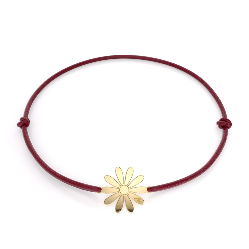 14 KT yellow gold Margareta bracelet on string