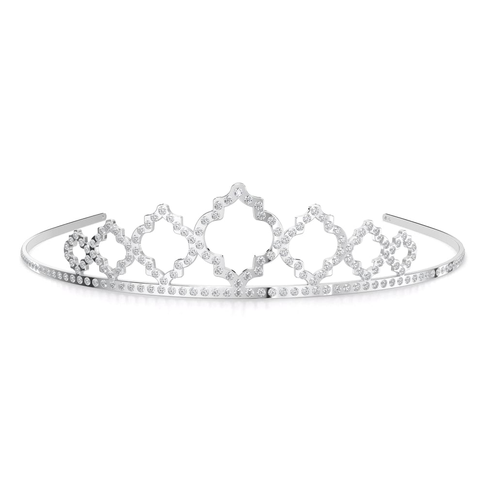Palladium plated brass and crystals The Heart of Orient Tiara