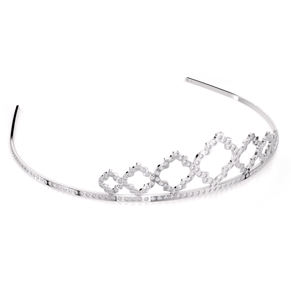 Palladium plated brass and crystals The Heart of Orient Tiara