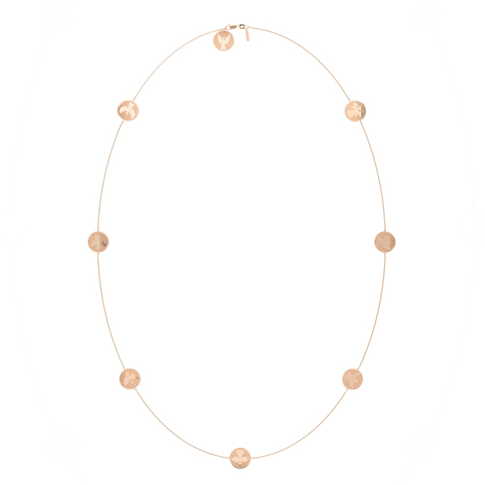 Lantisor cu 8 Arhangheli, din aur roz 14 KT