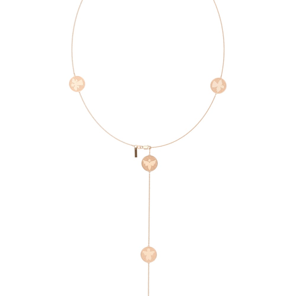 Lantisor cu 8 Arhangheli, din aur roz 14 KT