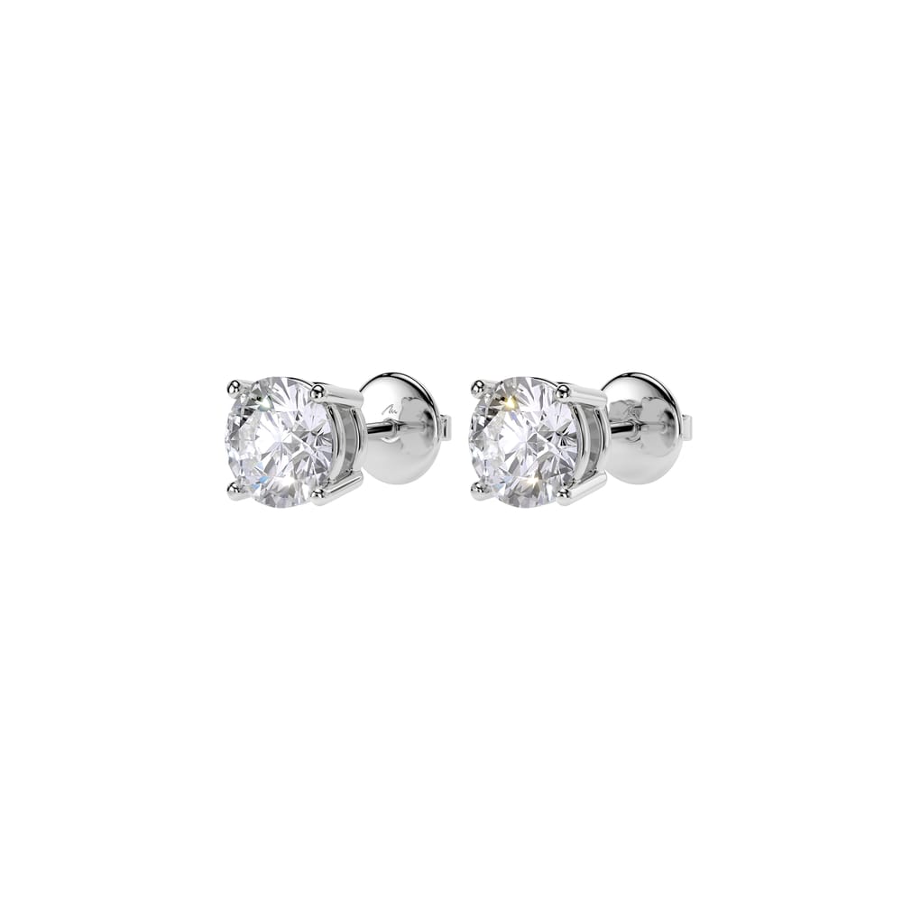 Cercei Studs, cu diamante de laborator de 4.00 CT, din aur alb 18 KT
