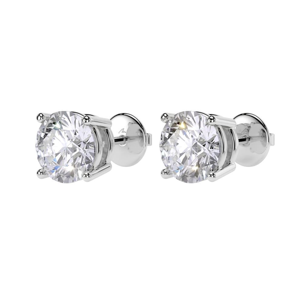 Cercei Studs, cu diamante de laborator de 6.00 CT, din aur alb 18 KT