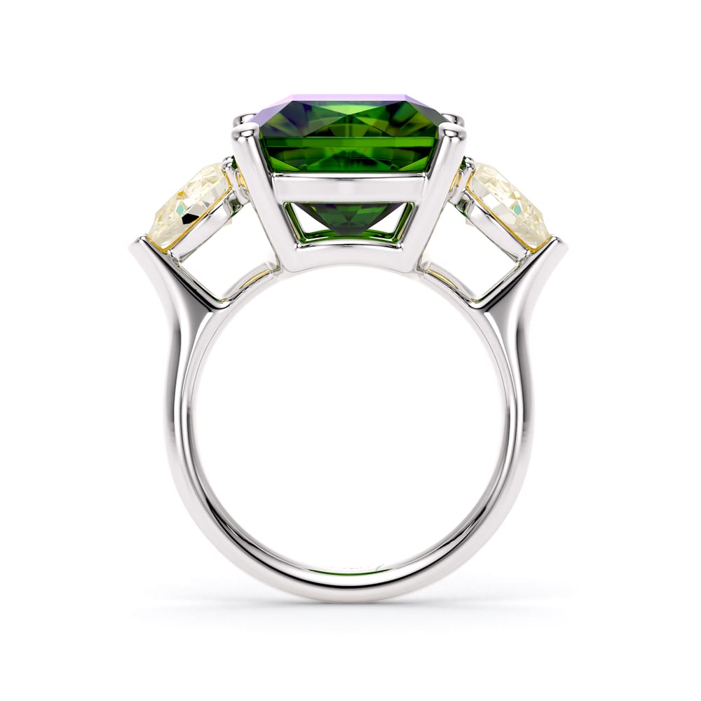 Inelul din aur alb cu Turmalina 11.39 CT si Diamante de laborator fancy yellow 1.14 CT, Saint-Tropez La Grande Bellezza