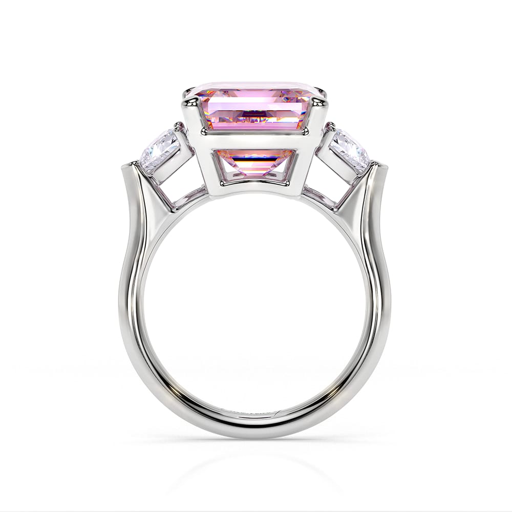 18 KT white gold Kunzite and Lab grown diamonds Trilogy La Grande Bellezza ring