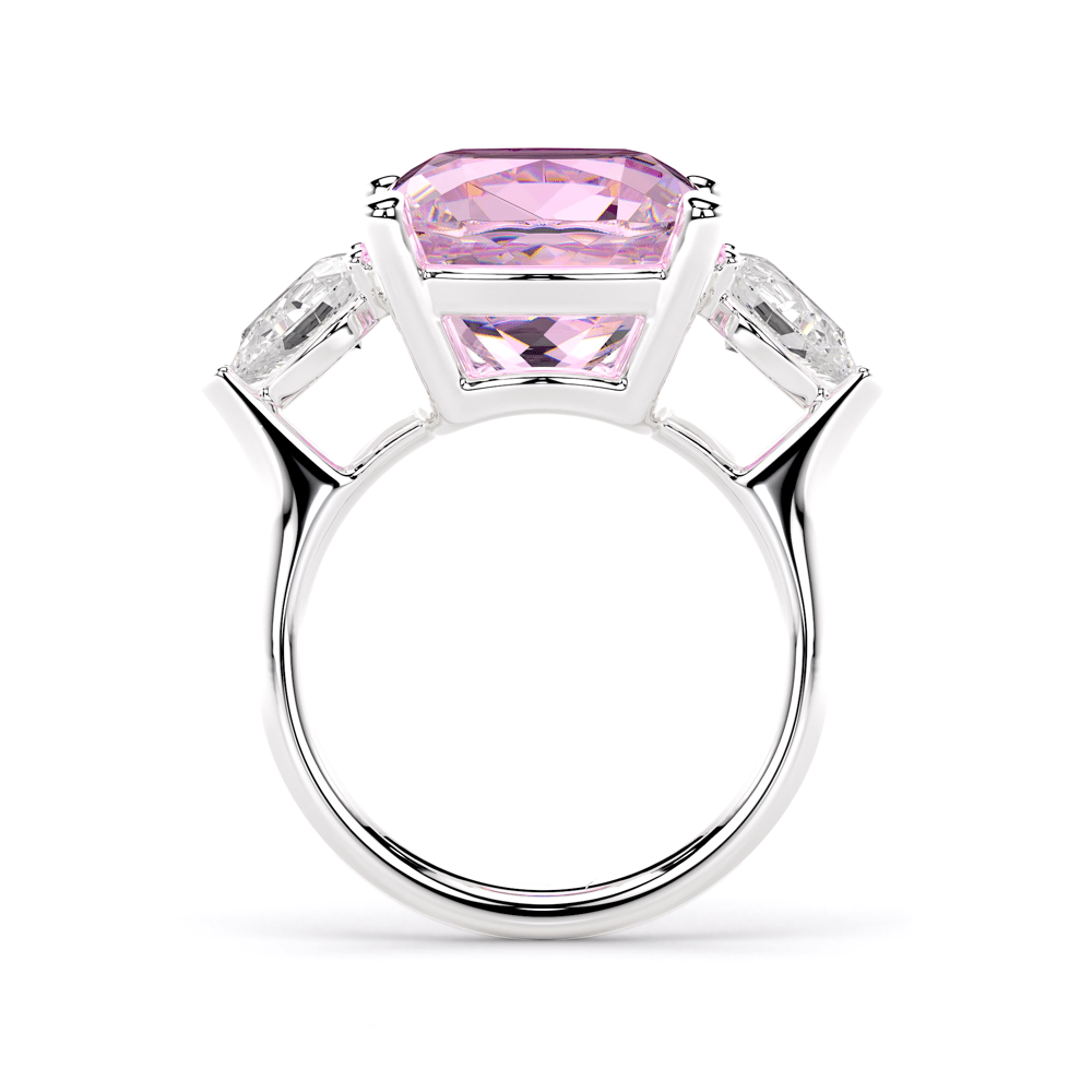 18 KT white gold Kunzite and Lab grown diamonds Roma La Grande Bellezza ring