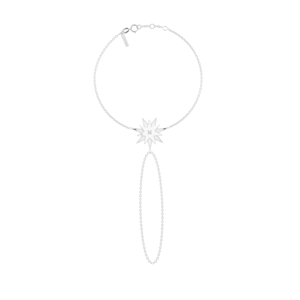 Bratara Luceafar, din aur alb 14 KT