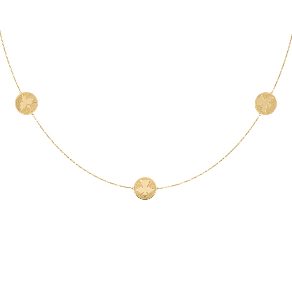 14 KT yellow gold 8 Archangels chain necklace