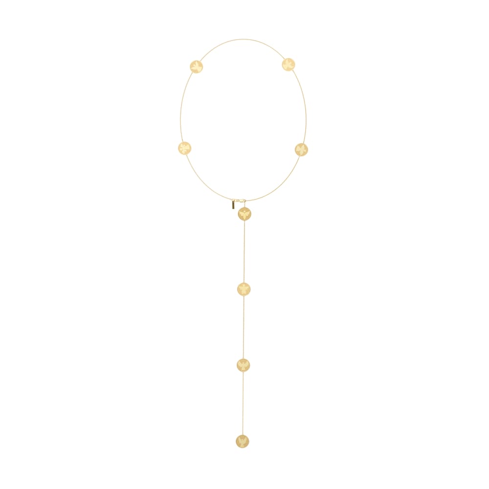 14 KT yellow gold 8 Archangels chain necklace