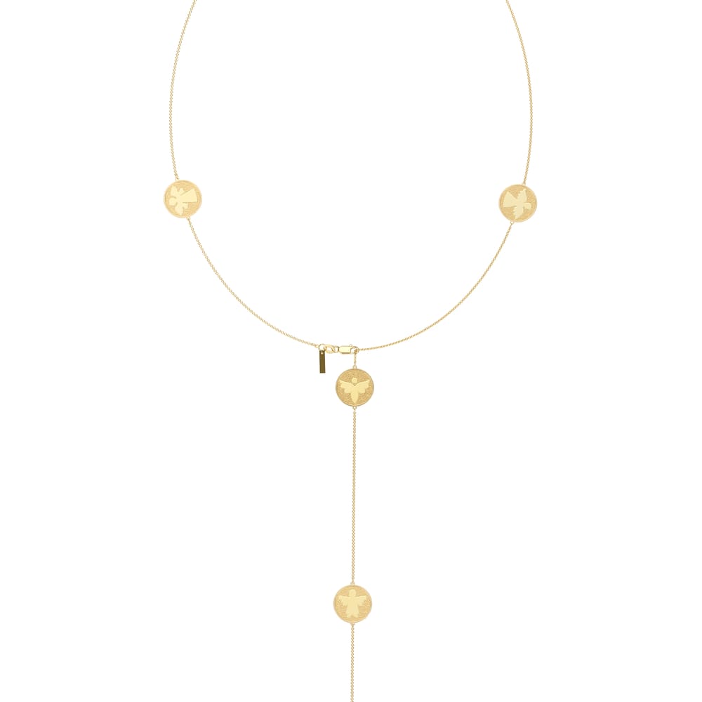 14 KT yellow gold 8 Archangels chain necklace