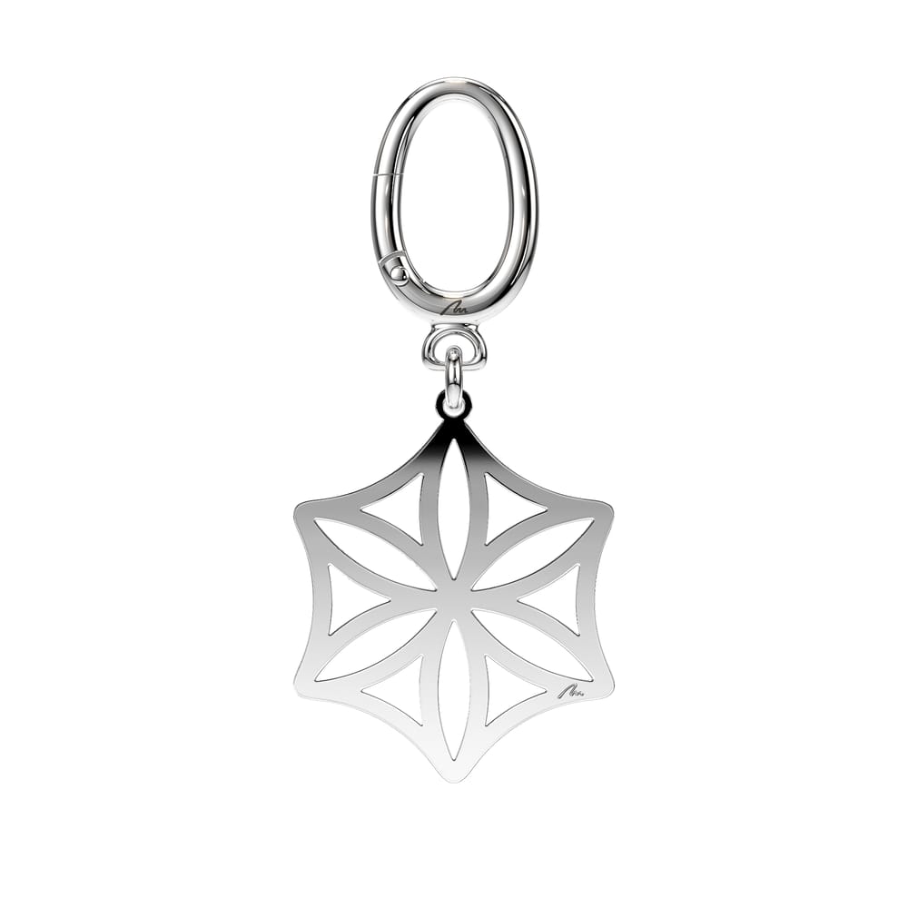 Palladium plated brass Rosette keychain