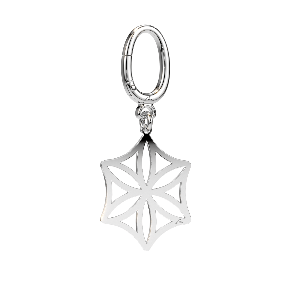 Palladium plated brass Rosette keychain