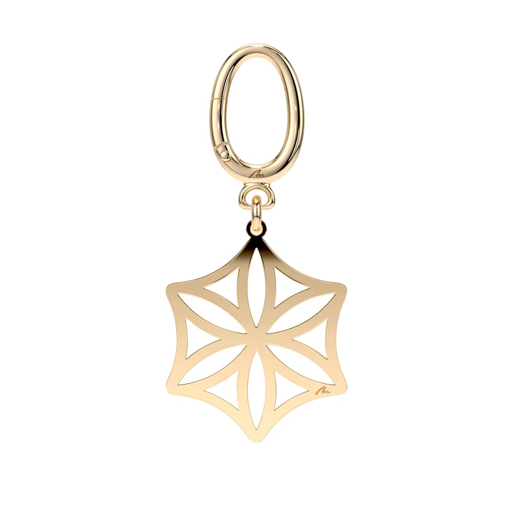 Breloc Rozeta, din alama placata cu aur galben