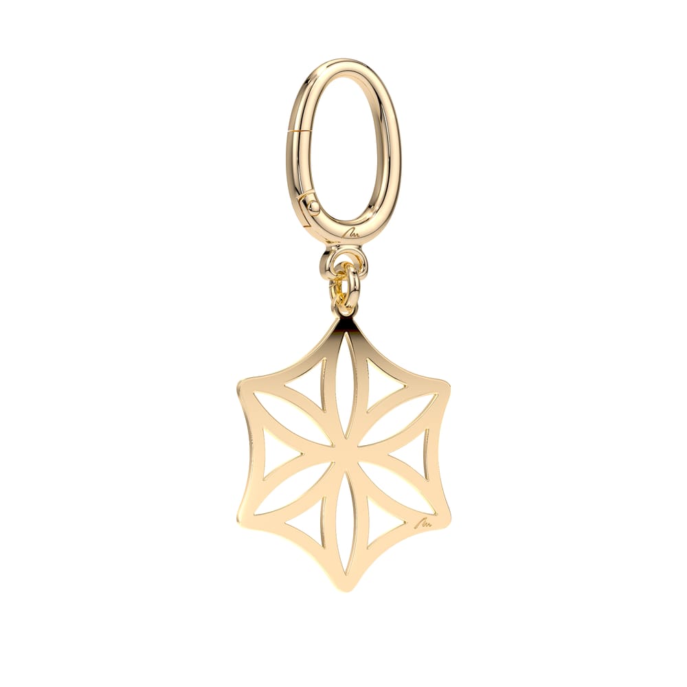 Breloc Rozeta, din alama placata cu aur galben