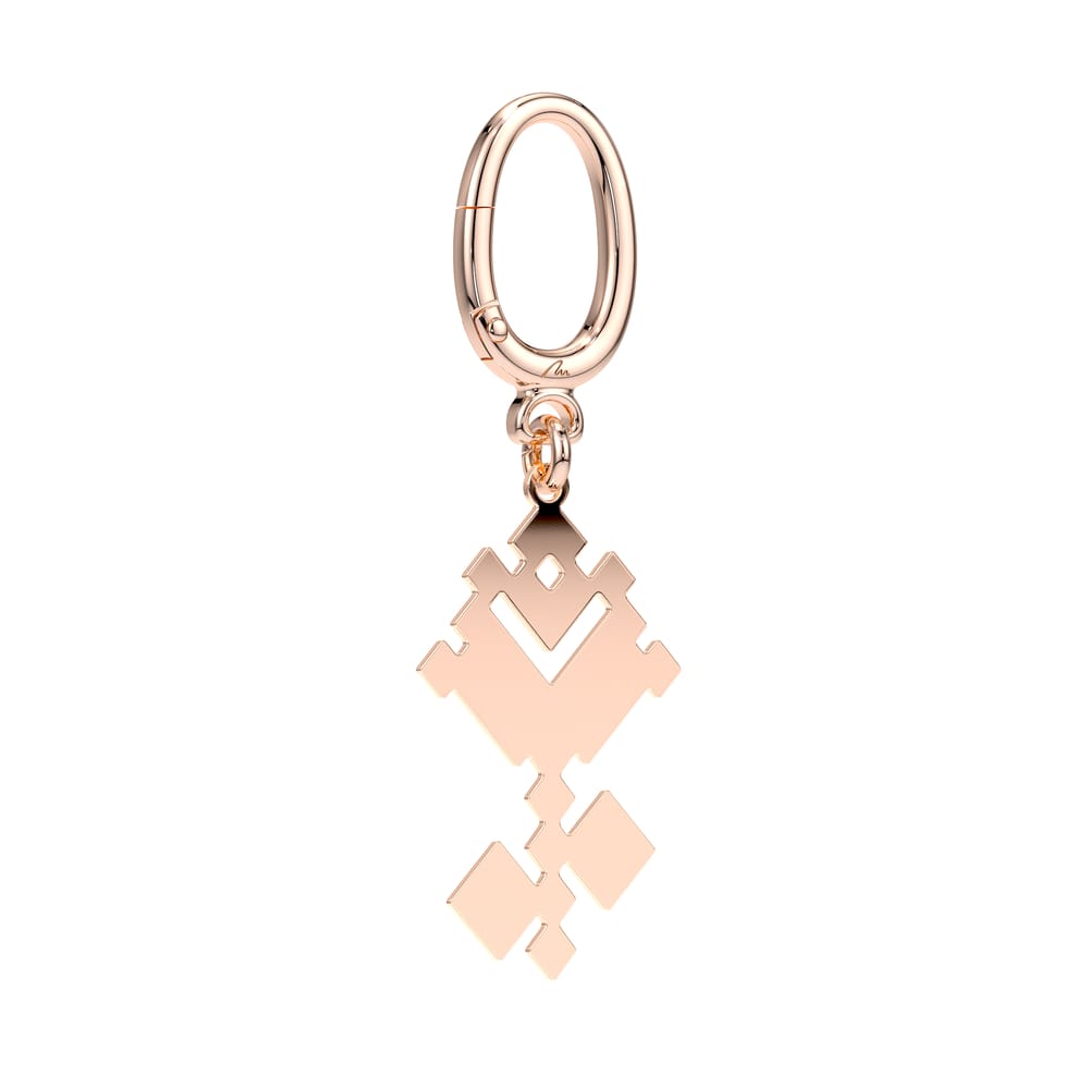 Breloc Trandafir Traditional, din alama placata cu aur roz