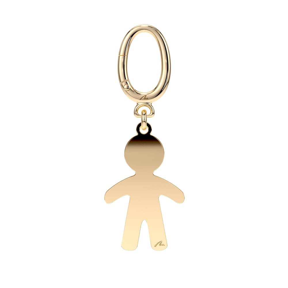 Yellow gold plated brass Boy keychain
