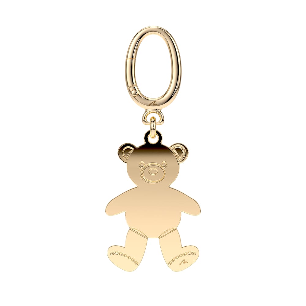 Yellow gold plated brass Teddy Bear keychain