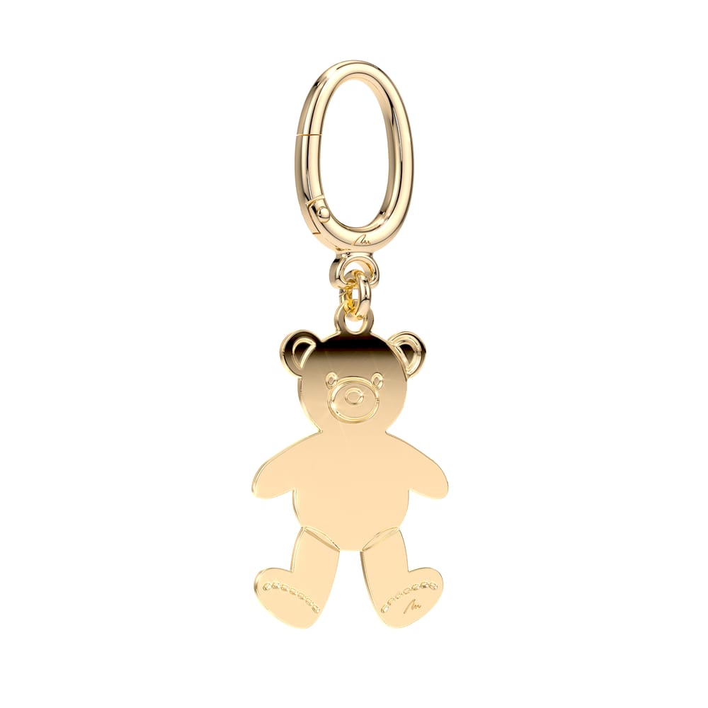 Yellow gold plated brass Teddy Bear keychain