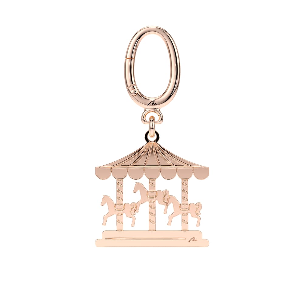 Breloc Carusel, din alama placata cu aur roz