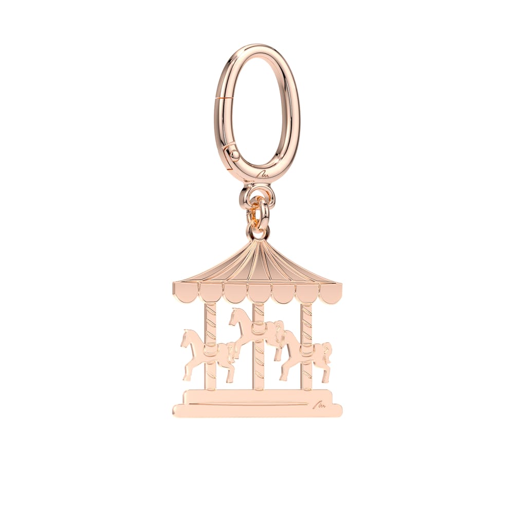 Breloc Carusel, din alama placata cu aur roz