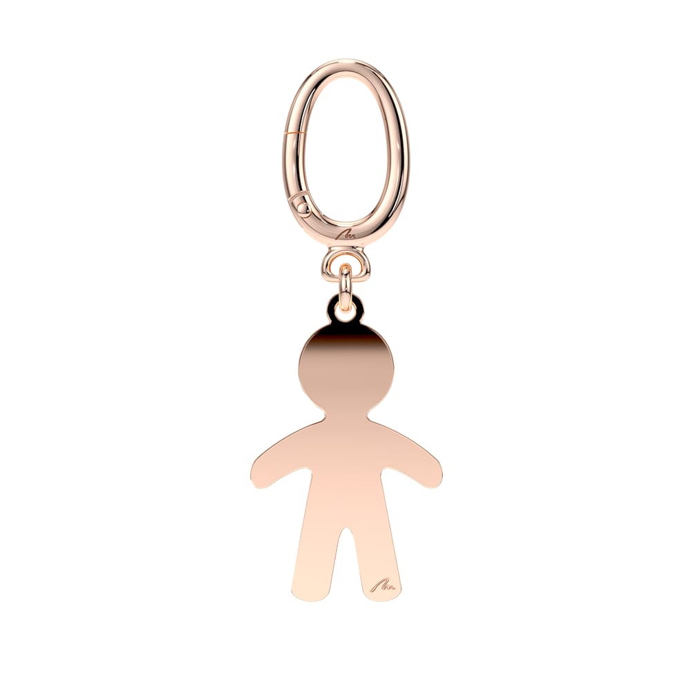 Rose gold plated brass Boy keychain