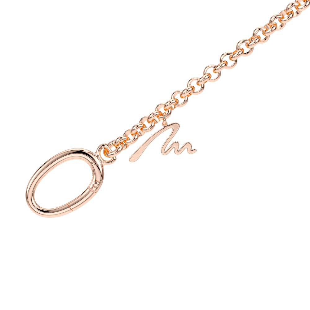 Lant pentru geanta cu charm M, din alama placata cu aur roz