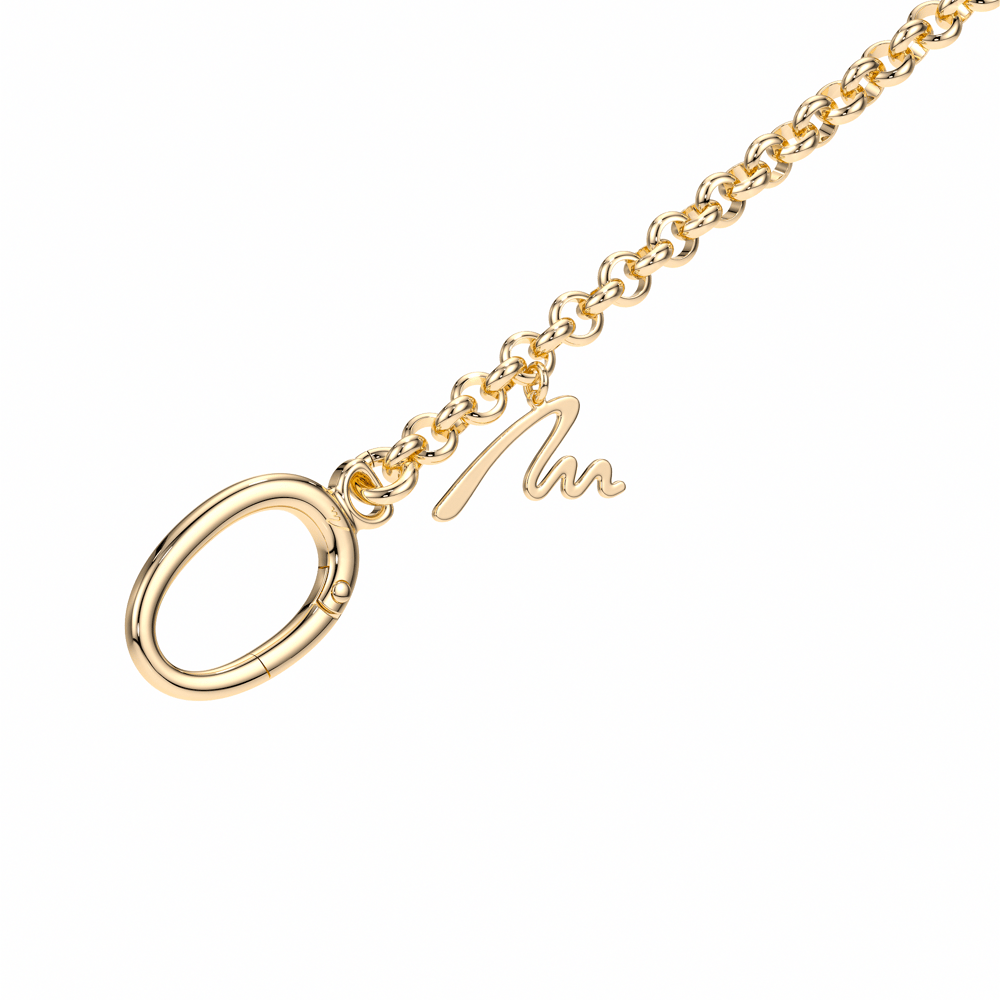 Lant pentru geanta cu charm M, din alama placata cu aur galben