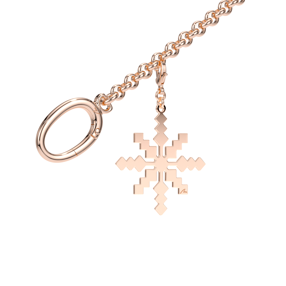 Rose gold plated brass Ray of Light bag charm