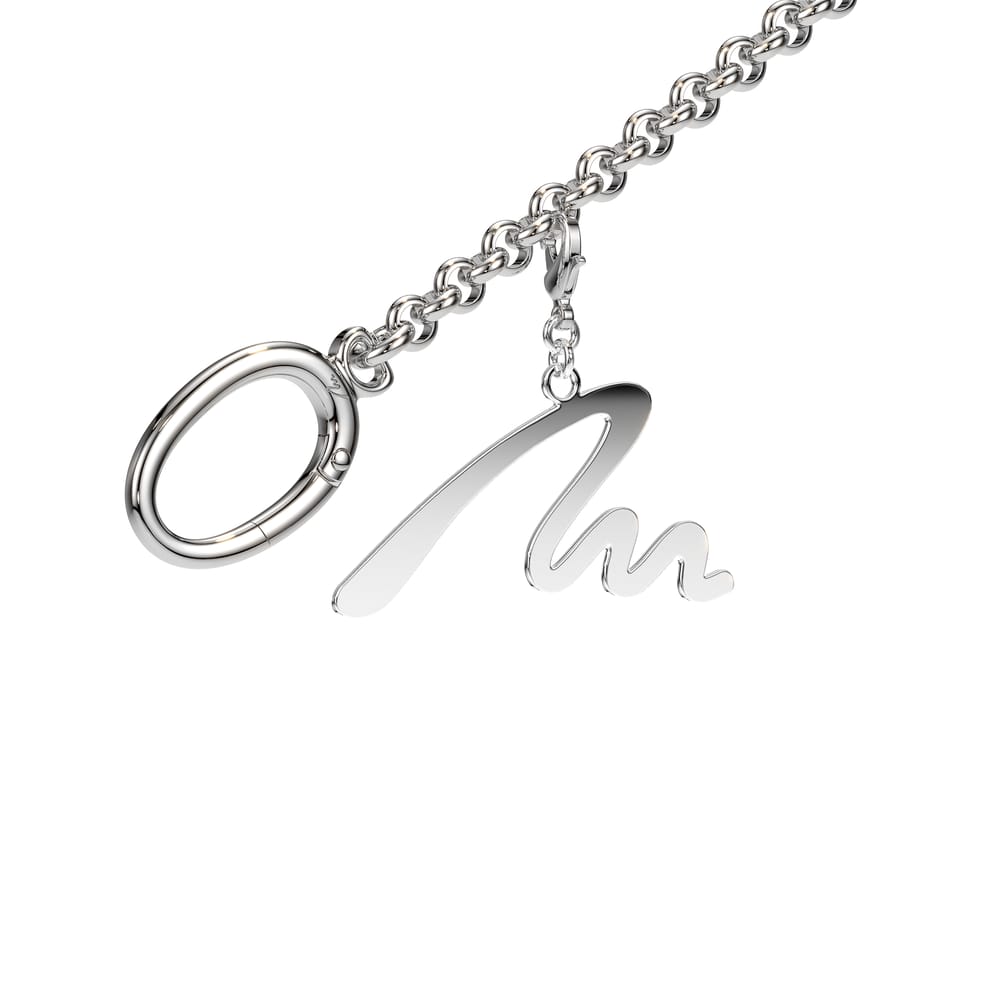 Charm pentru geanta M, din alama placata cu paladiu