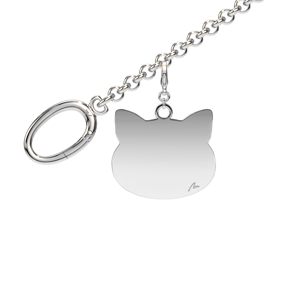 Charm pentru geanta Pisicuta, din alama placata cu paladiu